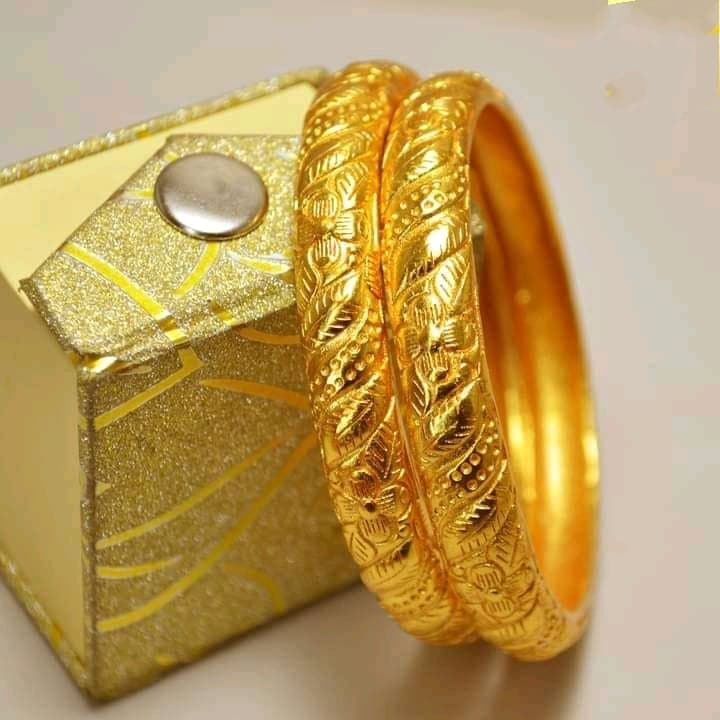 24k Gold Plated Bangals (Chura) 2 piece