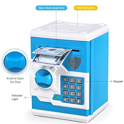 Digital Coin and Cash ATM Piggy Bank for Kids | Password Lock Savings Bank