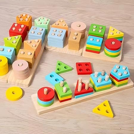 Educational Shape Learning Set | 5 Pcs Wooden Toys for Kids