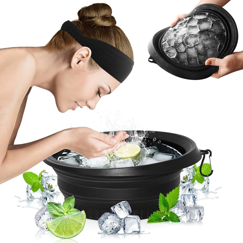 Silicone Ice Bowl with Built-In Ice Tray | Facial Ice Bath for Shrinking Pores & Better Circulation