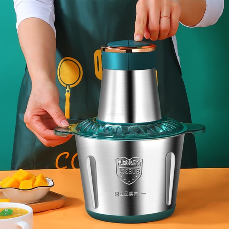 3L Electric Meat Grinder & Food Chopper | Stainless Steel 4 Blades Meat Grinder