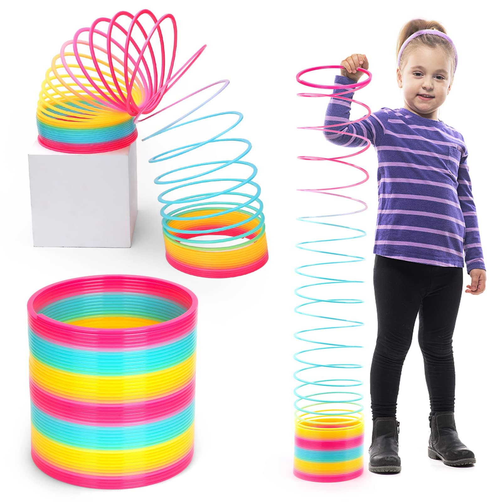 2 Pcs Magic Rainbow Spring Toy | Colorful Slinky for Kids | Fidget Toy