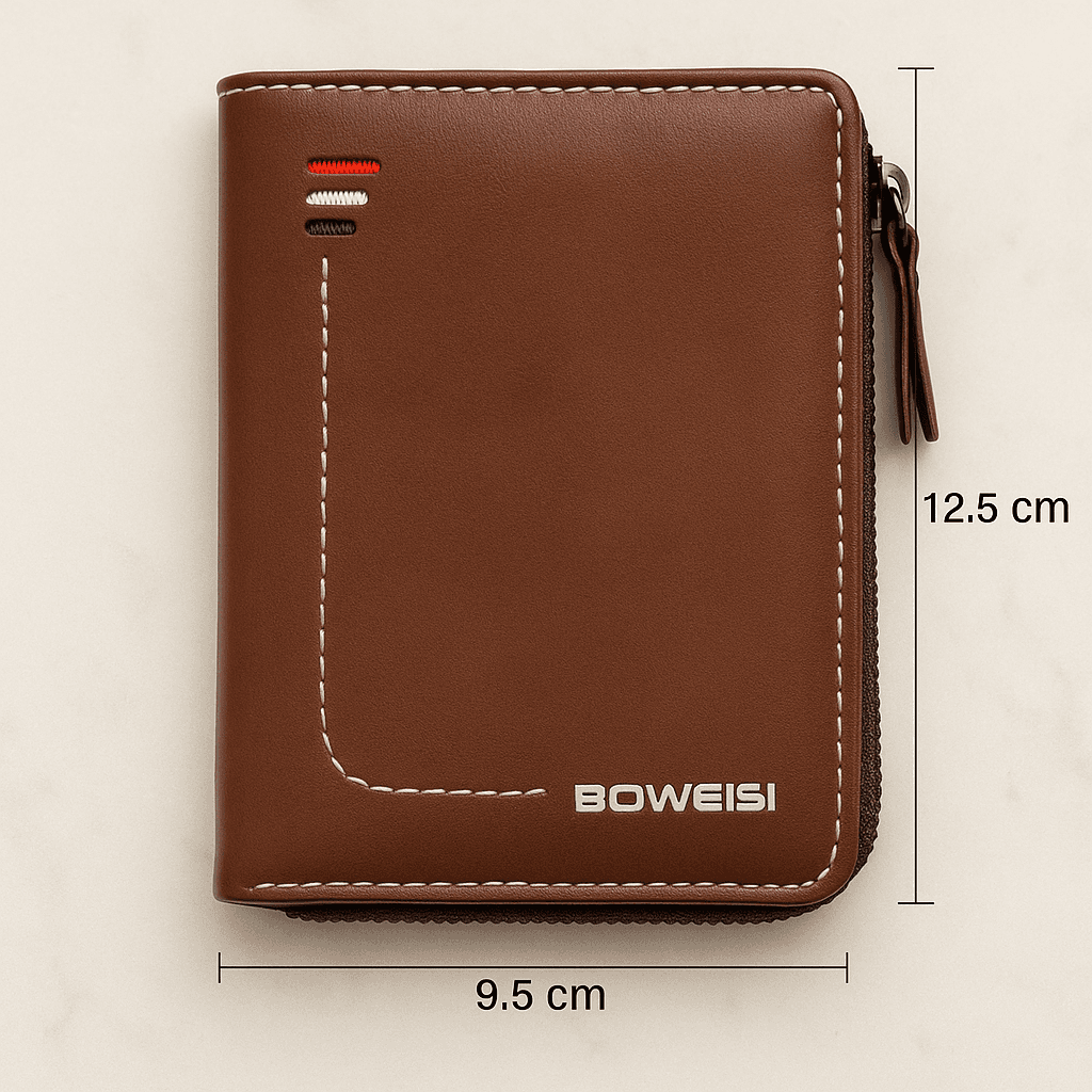 Premium Brown Leather Chain Wallet for Men | Compact Stylish Design