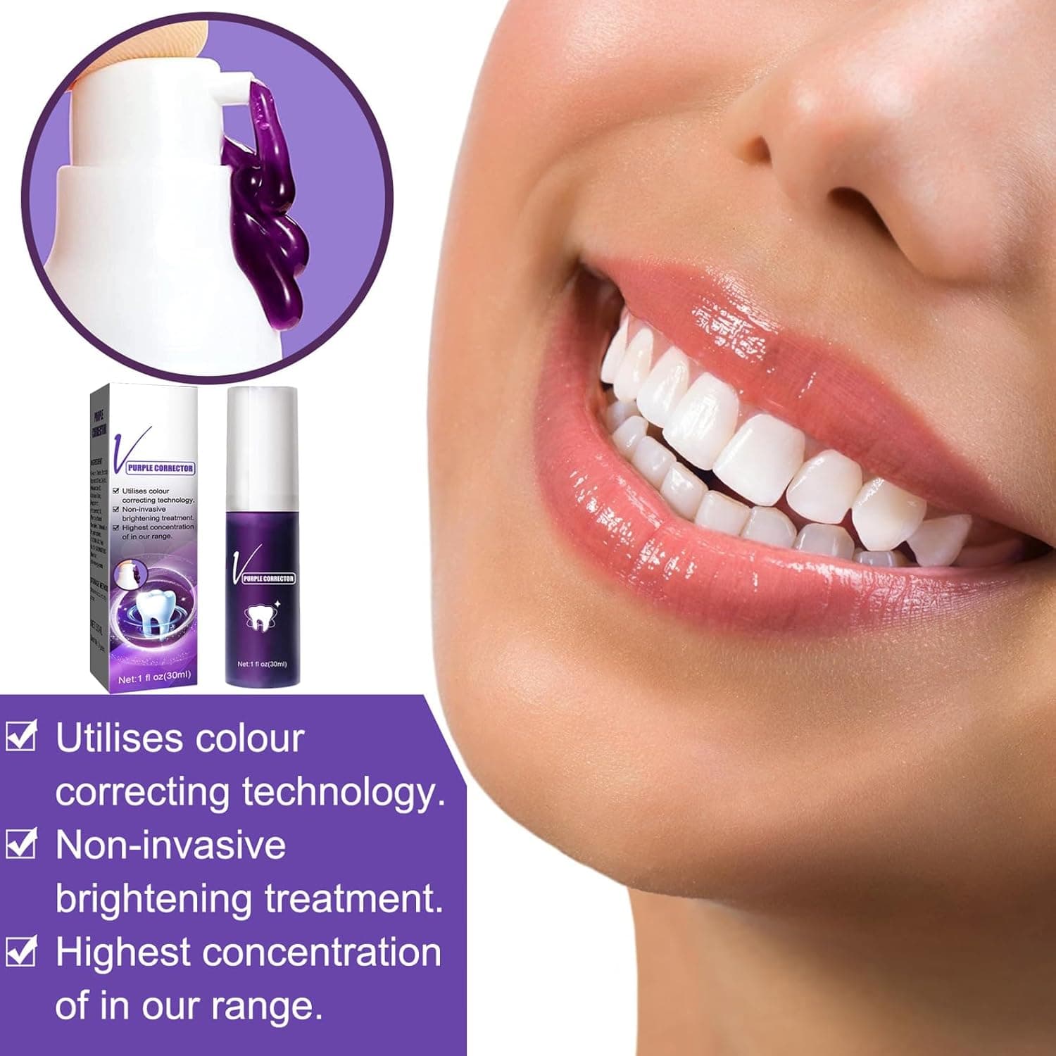 Purple Whitening Toothpaste | Teeth Stain Removal | Fresh Breath