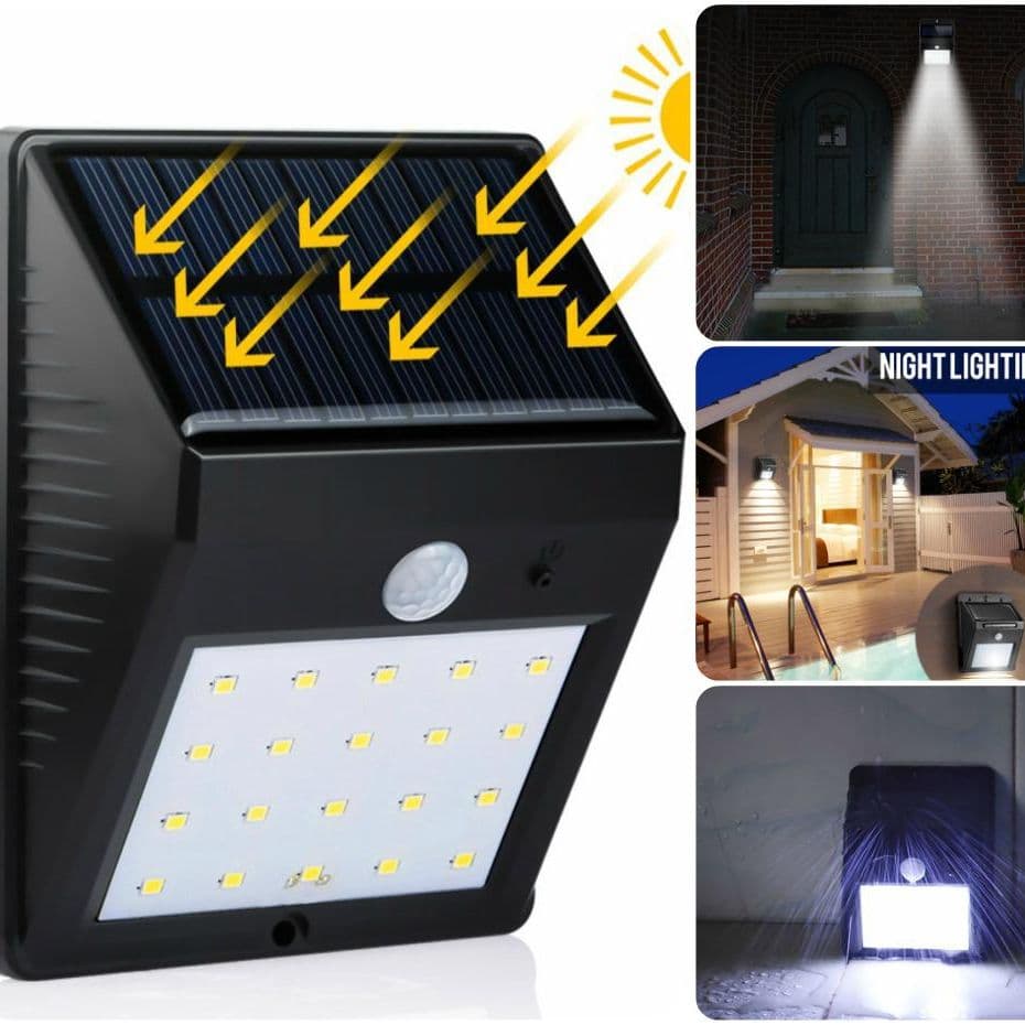 Solar Motion Sensor Wall Light | Waterproof Outdoor Night Lamp