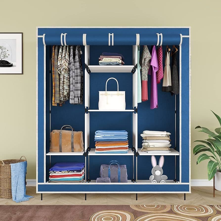 Large Portable Folding Wardrobe | Storage Organizer for Clothes