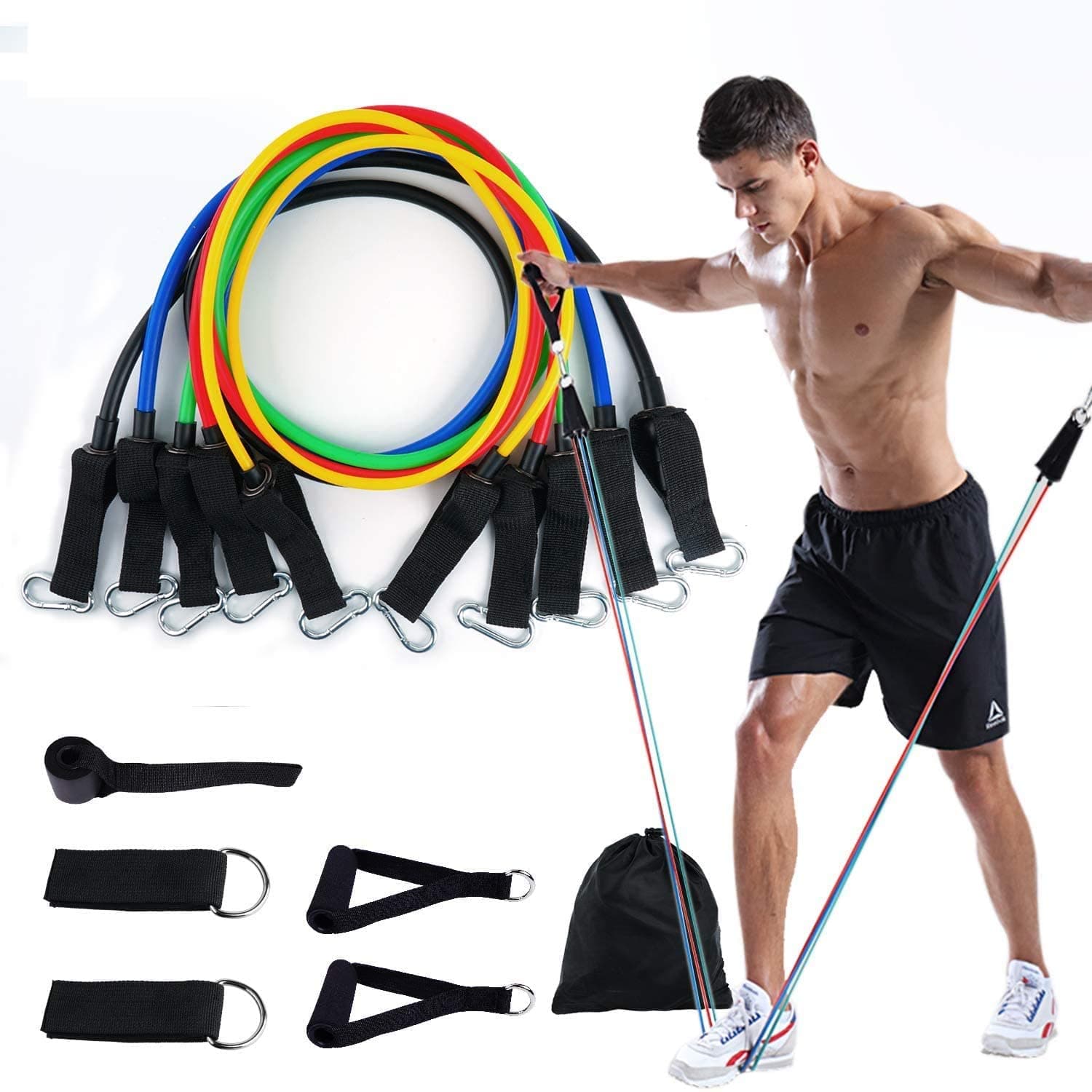 Power Resistance Exercise Band Home Gym Equipment | 5 In 1 Resistance Bands Set