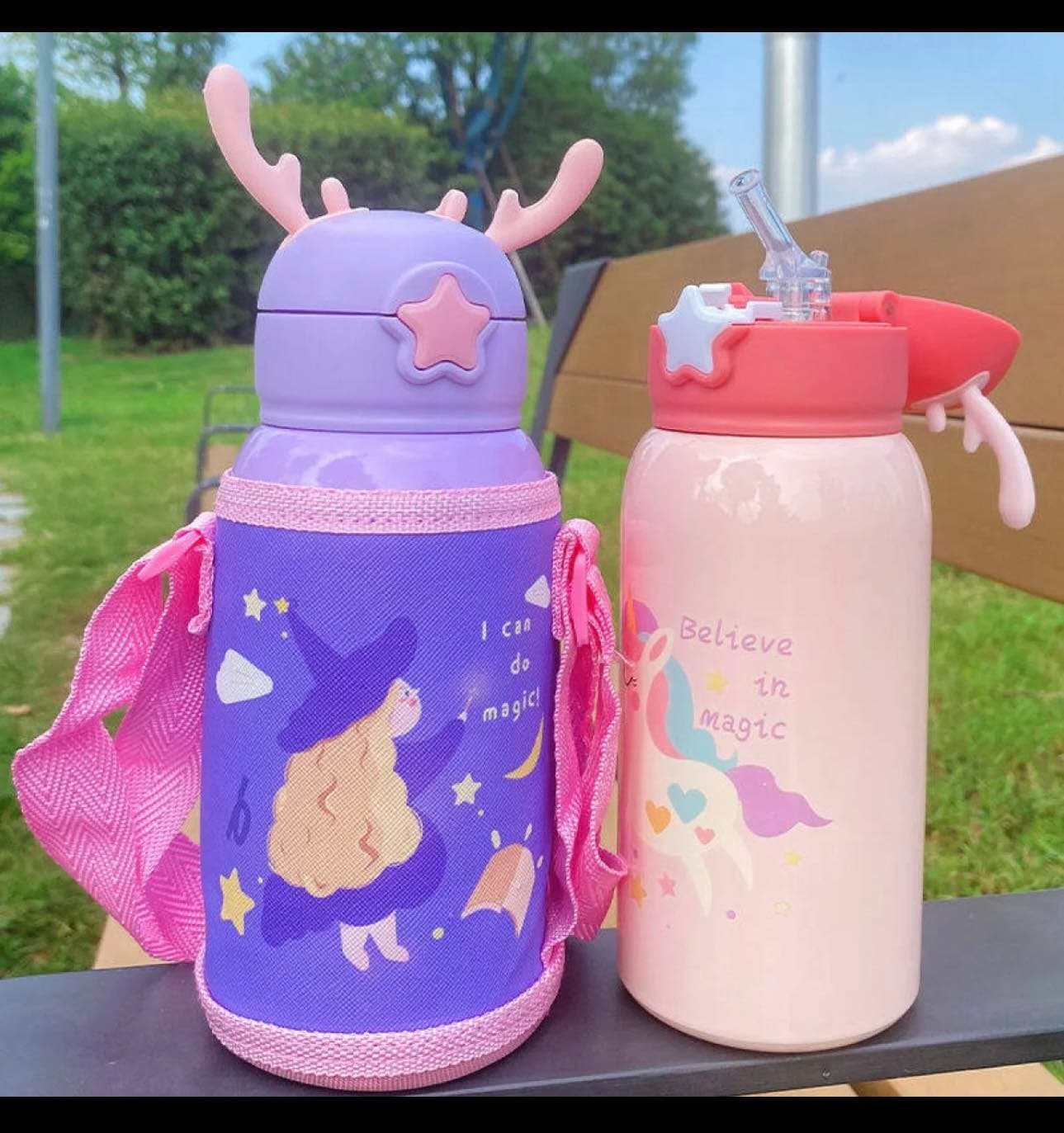 Kids Stainless Steel Water Bottle | 500ml BPA Free | Fun Prints