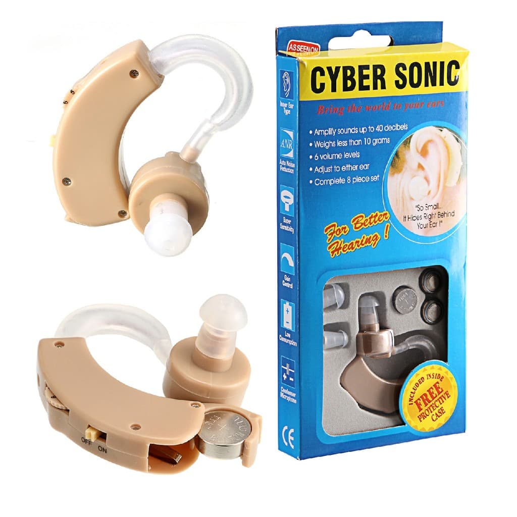 Cyber Sonic Hearing Aid with 10 Extra Batteries | Digital Sound Amplifier | Lightweight Design
