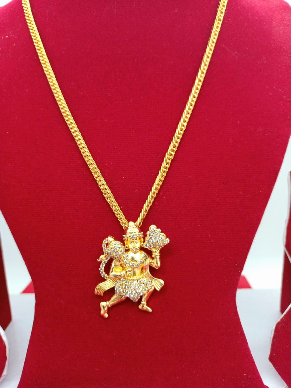 Hanuman Locket With Gold Plated Chain