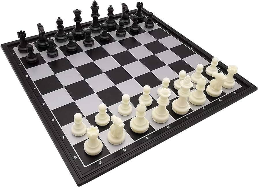 Magnetic Portable Folding Chess Set | Travel Chess Board | HIPS Plastic Chess Pieces
