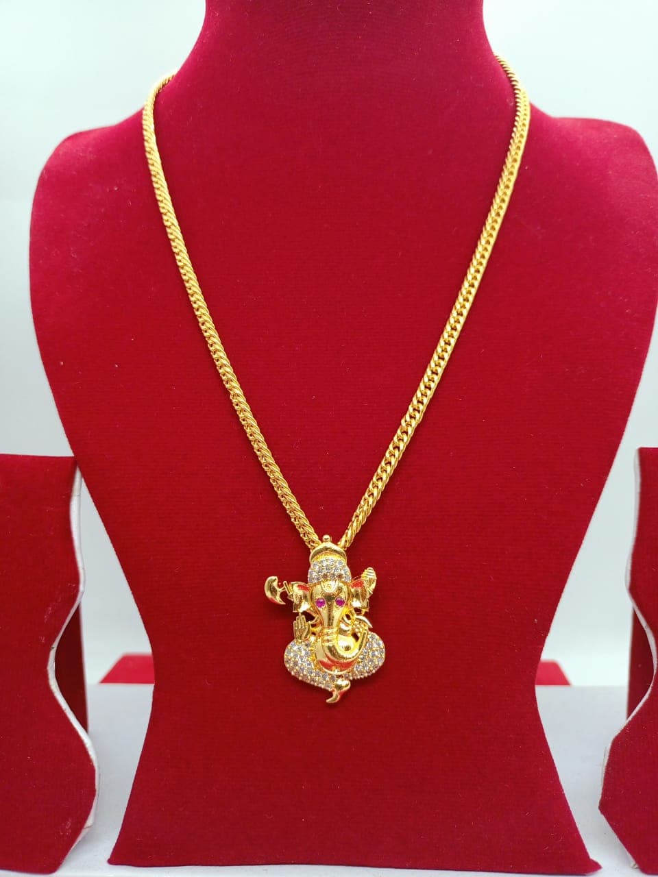 Ganesh Locket With Gold Plated Chain