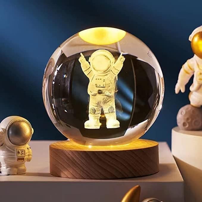 3D Crystal Ball Night Stand Lamp | Moon | Galaxy | Lord Krishna | Unicorn Horse