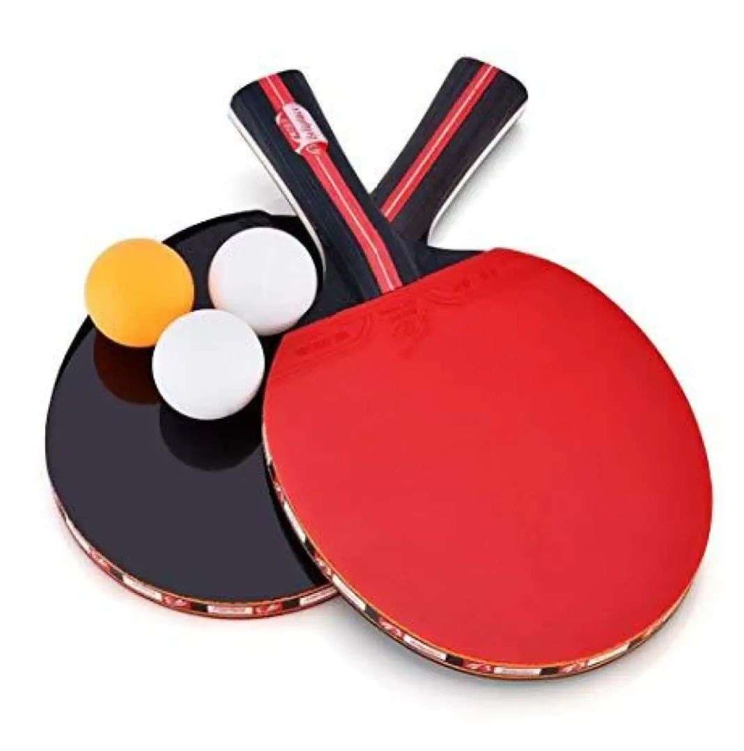 2 Piece Table Tennis Racket Set | Double Bat with Balls | Table Tennis Gear