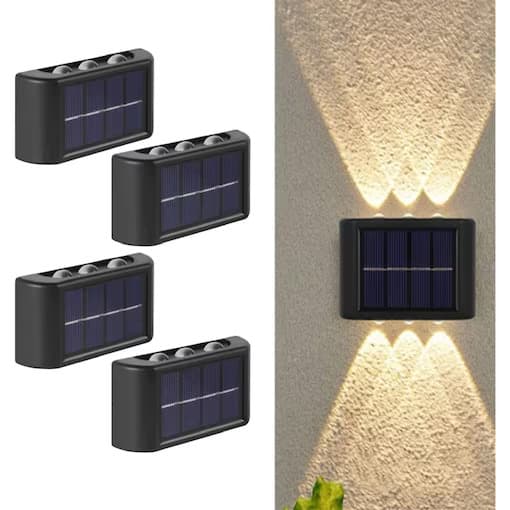 5 Pcs LED Solar Light For Home Décor & Outdoor Spaces, Outdoor Waterproof Up And Down Luminous Light
