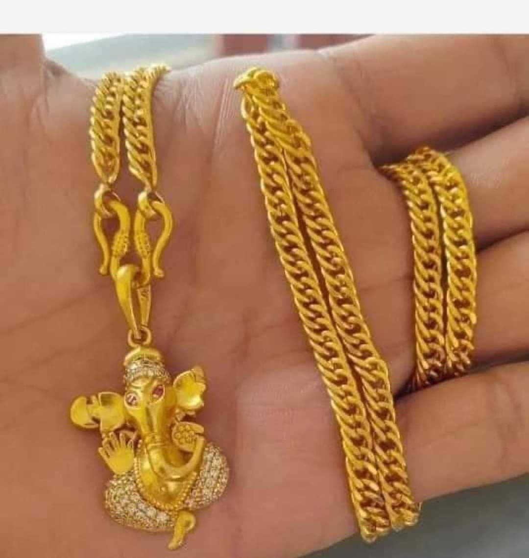 Ganesh Locket Necklace with Gold Plated Chain | Fashion Jewelry for Women | Spiritual Accessory