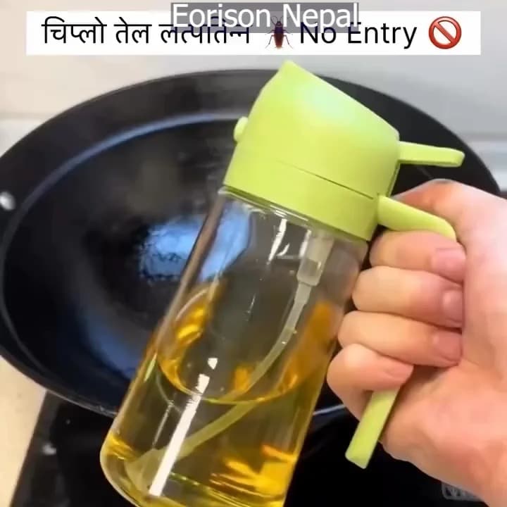 2 in 1 Oil Dispenser | 450ml Oil Sprayer for Cooking, Salad, Baking