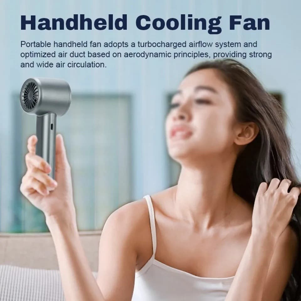 Portable High-Speed Handheld Fan | USB Mini Fan with 199 Speed Settings | Rechargeable 1800mAh Battery