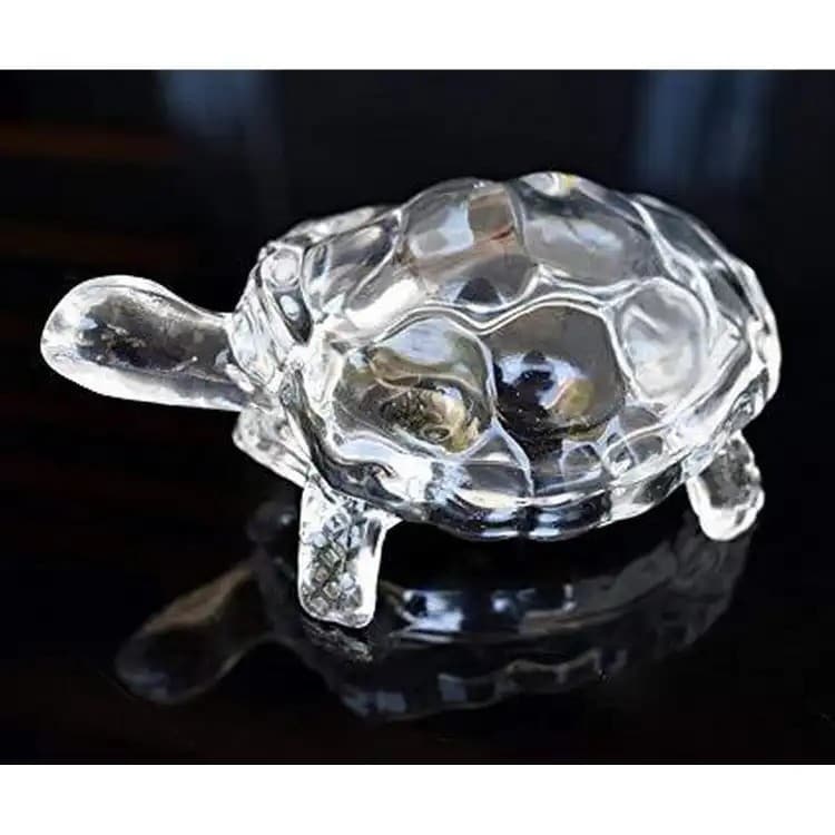 Crystal Glass Turtle Tortoise | Decorative Home Accent | Feng Shui Symbol