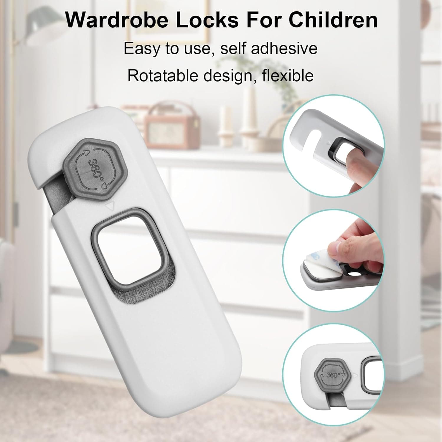 Child Safety Locks for Refrigerator and Cupboards | 2 Pcs Toddler Protection Locks