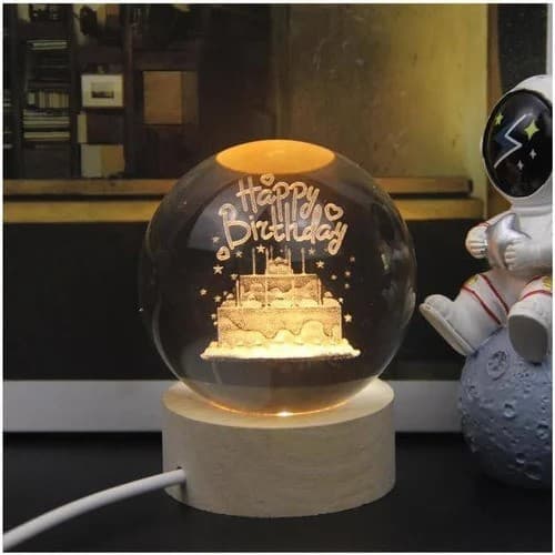 3D Crystal Ball Night Stand Lamp | Moon | Galaxy | Lord Krishna | Lord Ganesh | Lord Mahadev | Unicorn Horse