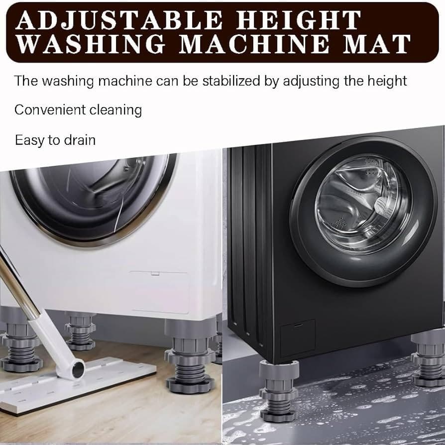 Height Adjustable Anti Vibration Pads | Washing Machine Shock Absorber | Noise Reduction Rubber Feet