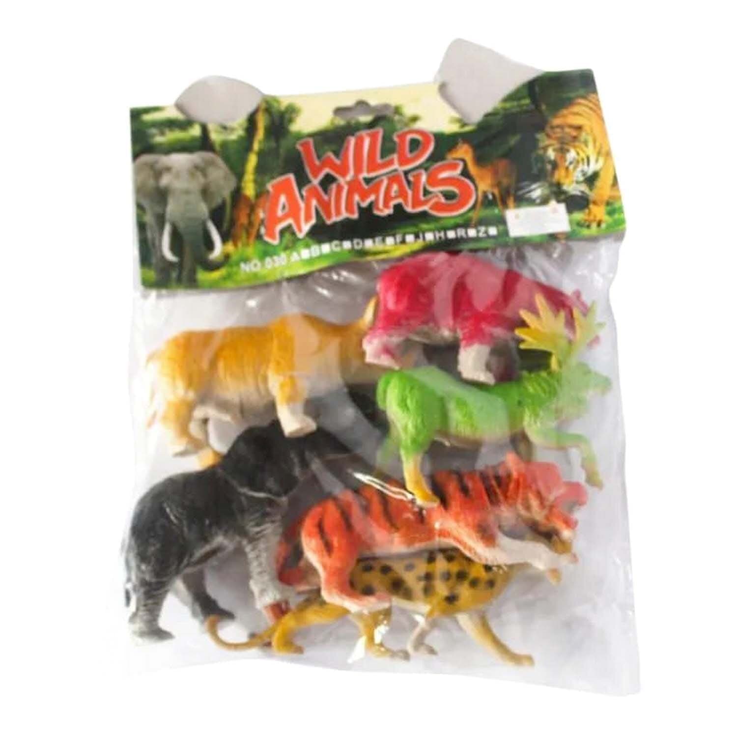 Wild Animal Toys Set | 6 Pieces Animal Figurines | Educational Playset