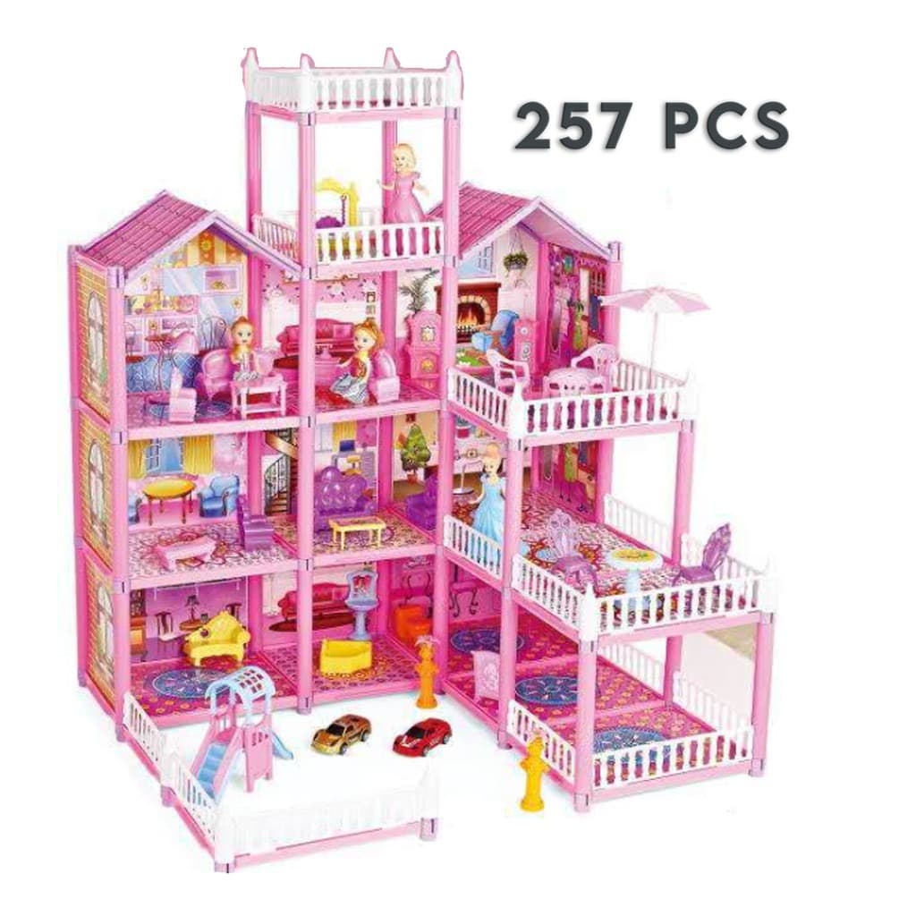 3 Storey Princess Doll House DIY Playset | 257 Pcs Creative Assembly Toy for Girls