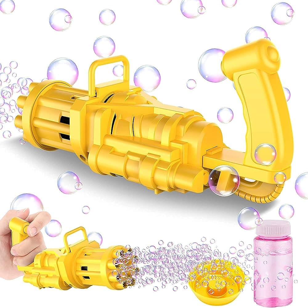 Bubble Machine | Bubble Gun Toy | 8-Hole Bubble Maker for Kids