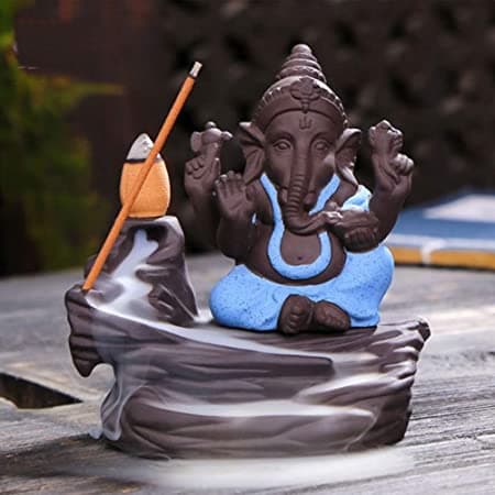 Ganesha Backflow Incense Holder | Smoke Waterfall Fountain | Spiritual Decor