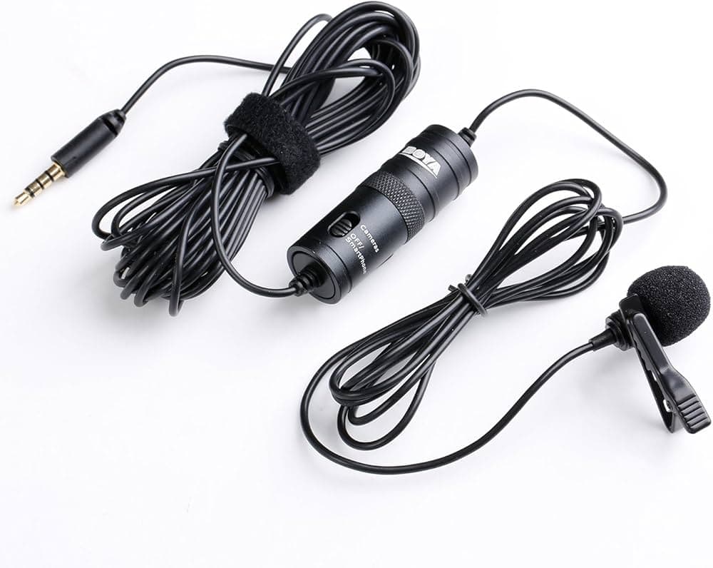 Professional Lavalier Microphone for Smartphones | DSLR Microphone | Clip-On Audio Recorder