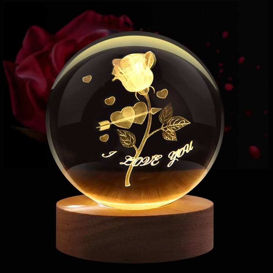 3D Crystal Ball Night Stand Lamp | Moon | Galaxy | Lord Krishna | Unicorn Horse