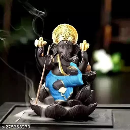 Lotus Style Ganesha Incense Holder | Backflow Incense Holder | Spiritual Home Decor