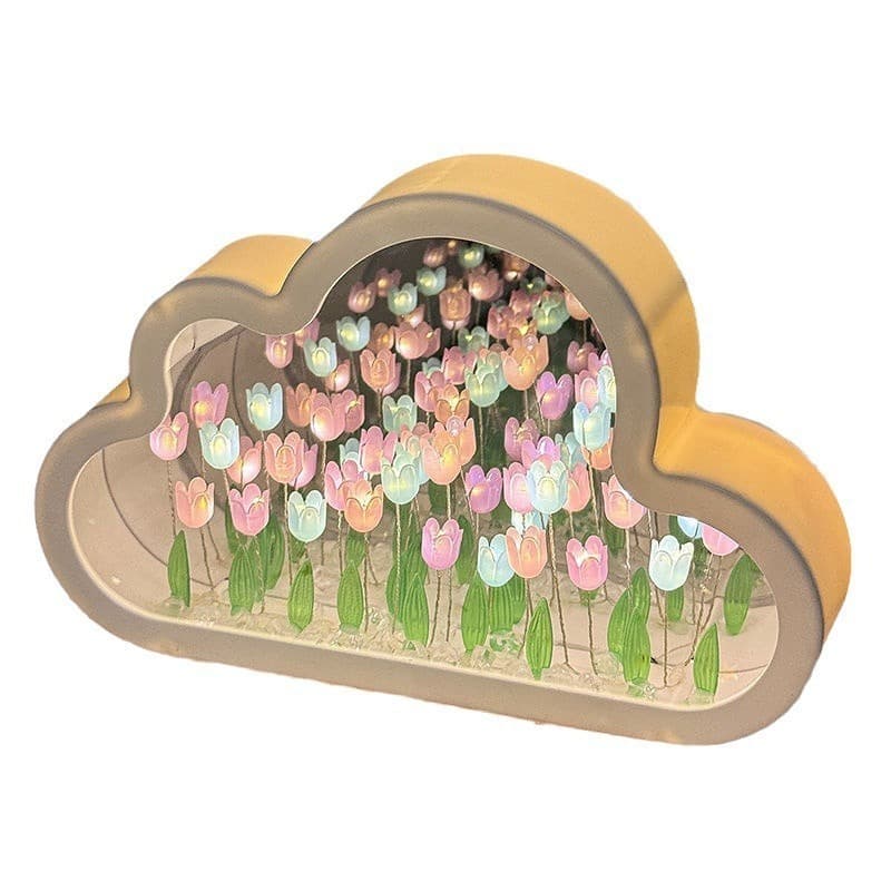 DIY Tulip Flower Sea Night Lamp | LED Table Lamp | Bedroom Decor Light