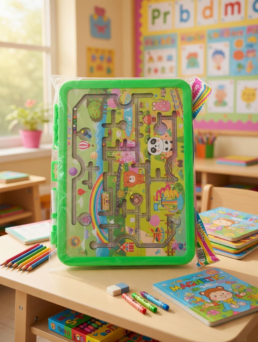 Magnetic Maze Drawing and Writing Board | Montessori Educational Toy | Kids Tracing Board