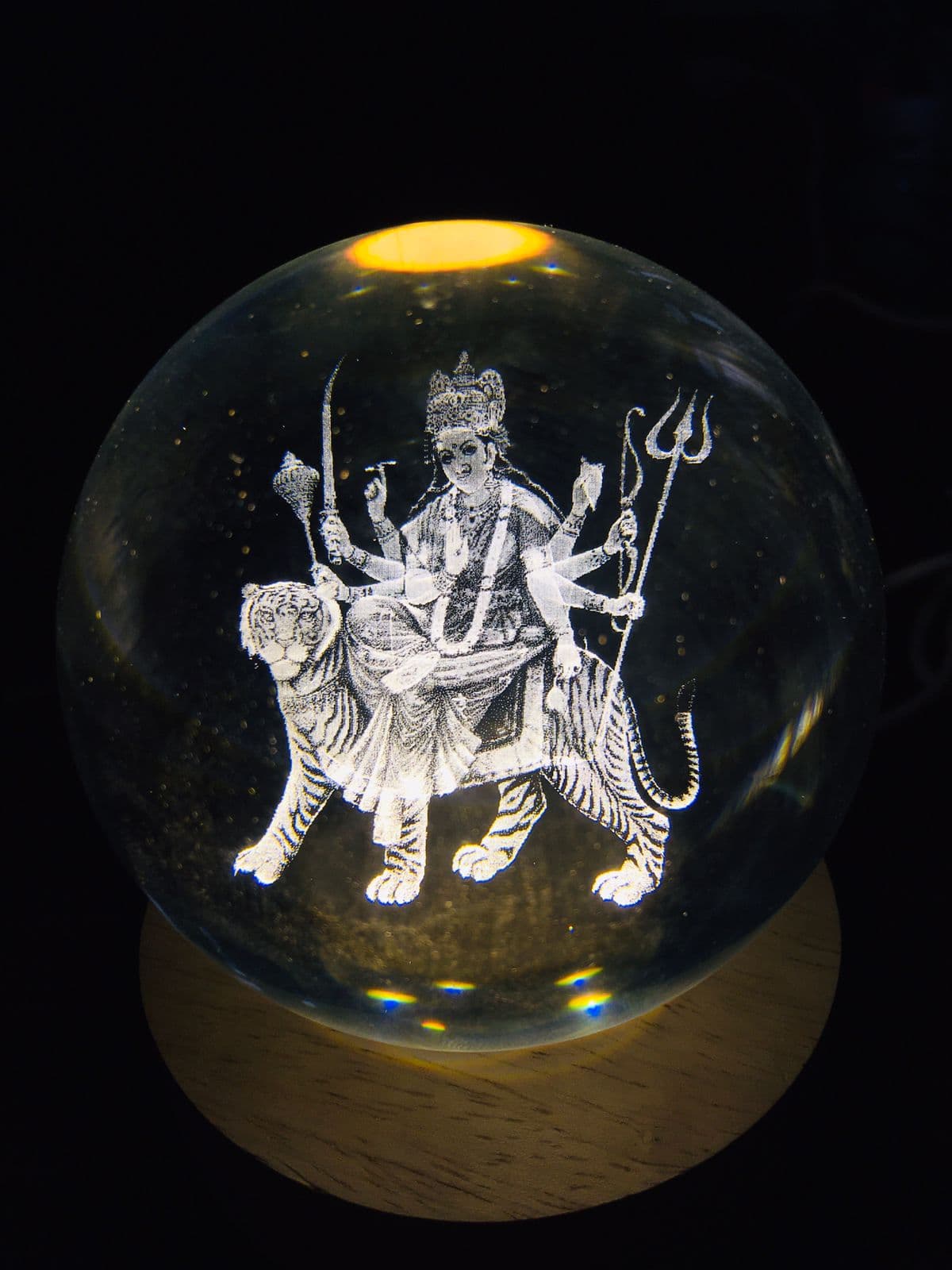 3D Crystal Ball Night Lamp | Moon | Galaxy | Lord Krishna | Unicorn Horse