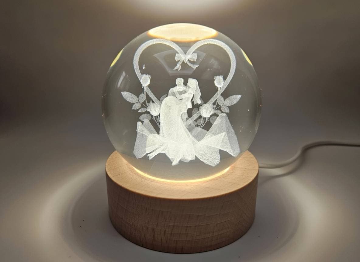 3D Crystal Ball Night Lamp | Moon | Galaxy | Lord Krishna | Unicorn