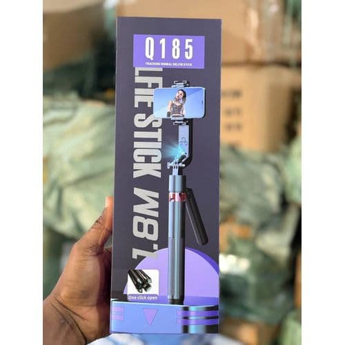 Q185 Tripod Gimbal Selfie Stick | Extendable Tripod with Bluetooth Remote | 360° Rotation for Vlogging and Live Streaming