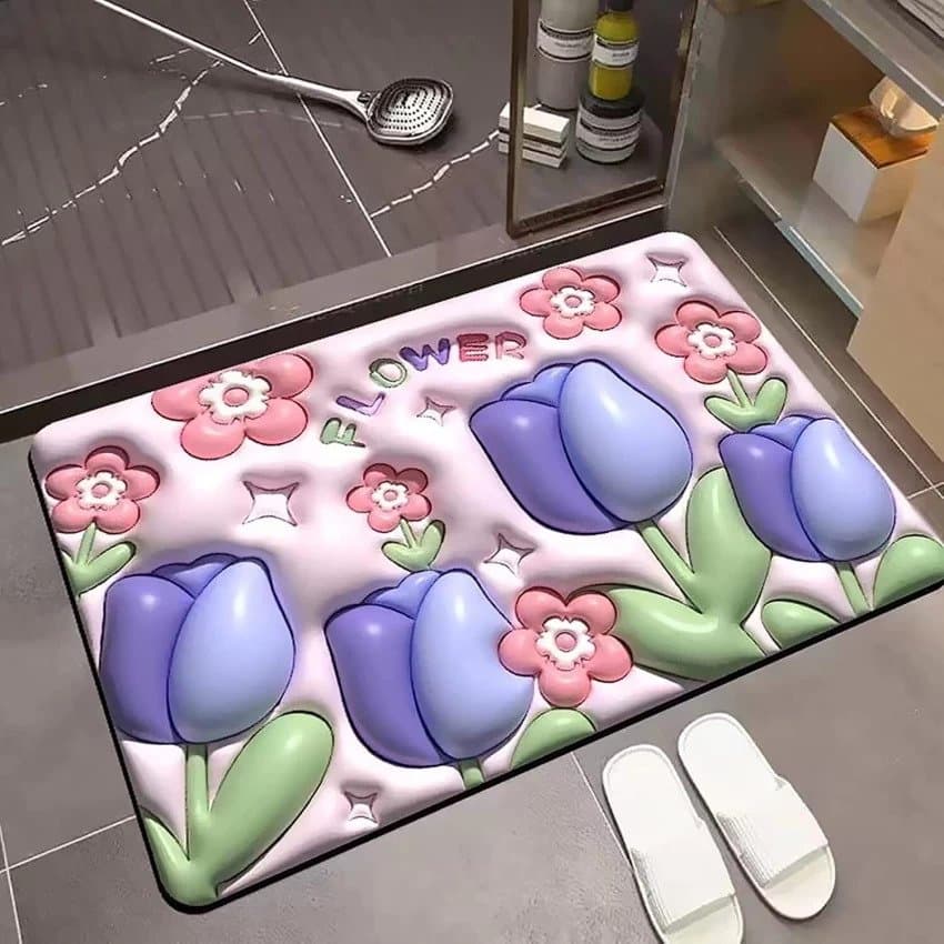 3D Anti-Slip Bathroom Mat | Absorbent Shower Mat | Diatom Mud Floor Mat