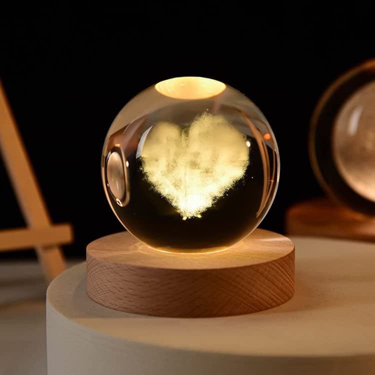 3D Crystal Ball Night Lamp | Moon | Galaxy | Lord Krishna | Lord Ganesh | Unicorn Horse