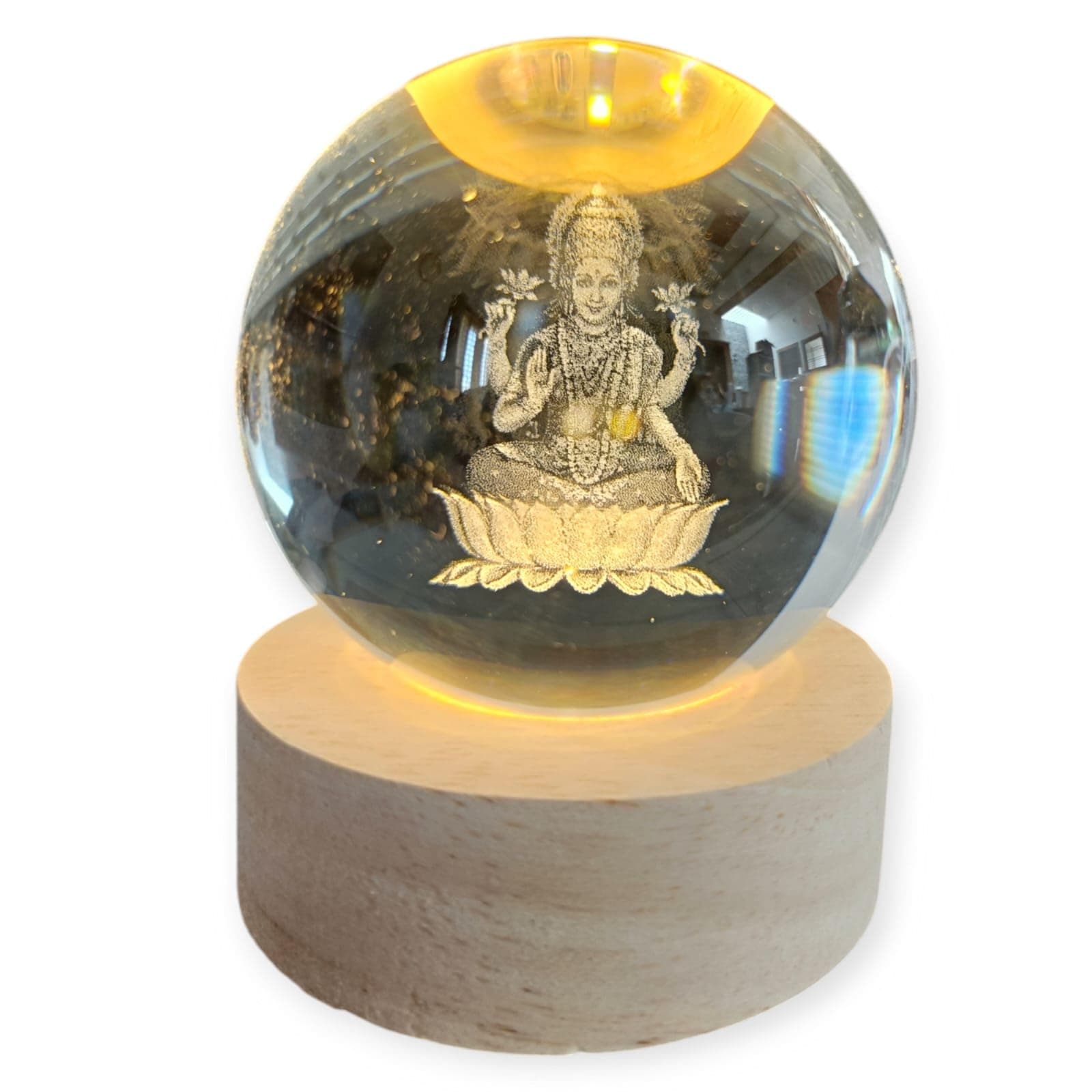 3D Crystal Ball Night Stand Lamp | Moon | Galaxy | Lord Krishna | Lord Ganesh | Unicorn Horse