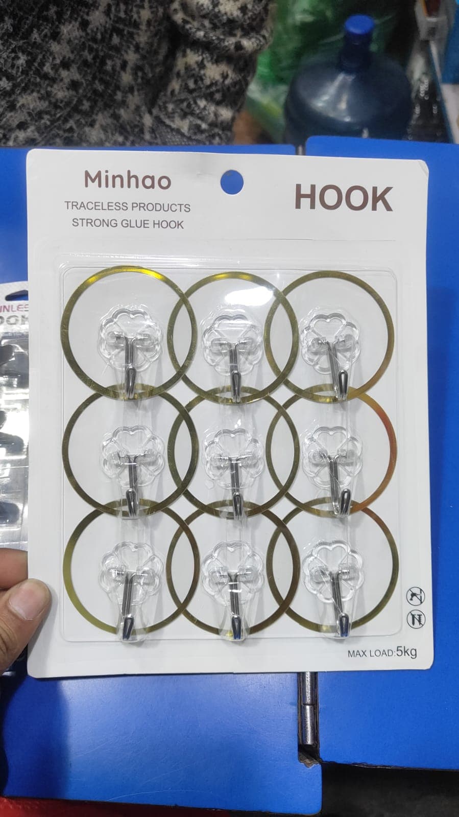 Minhao Traceless Strong Glue Hook | Heavy Duty Wall Hook | Self Adhesive Waterproof Hook | Kitchen Bathroom Wall Hanger