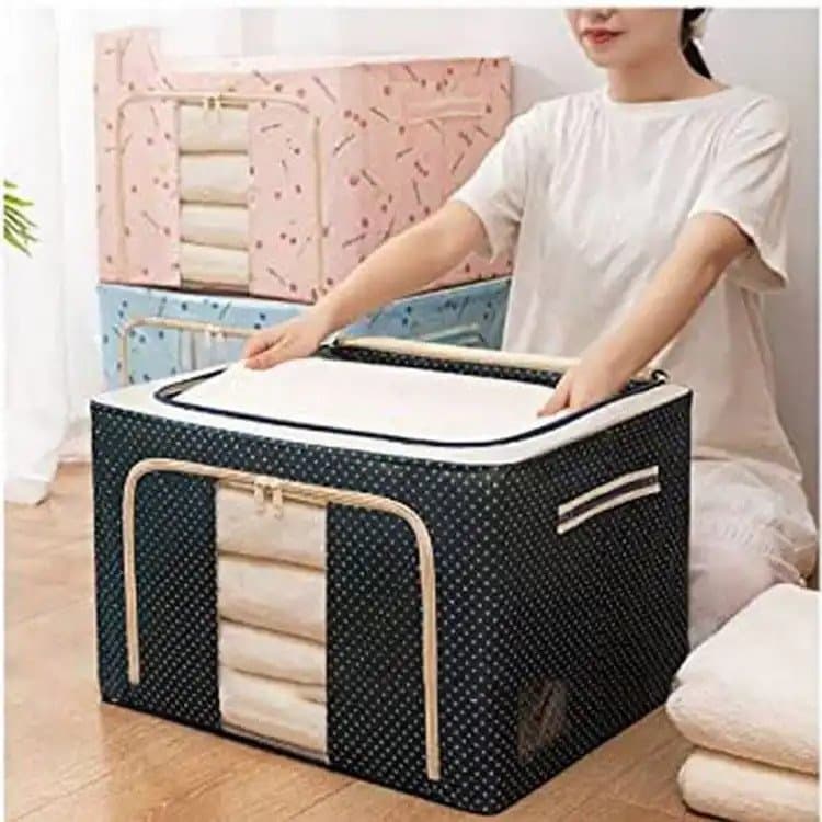 Waterproof Cloth Storage Box 66L | Saree Cover Bag | Under Bed Organizer