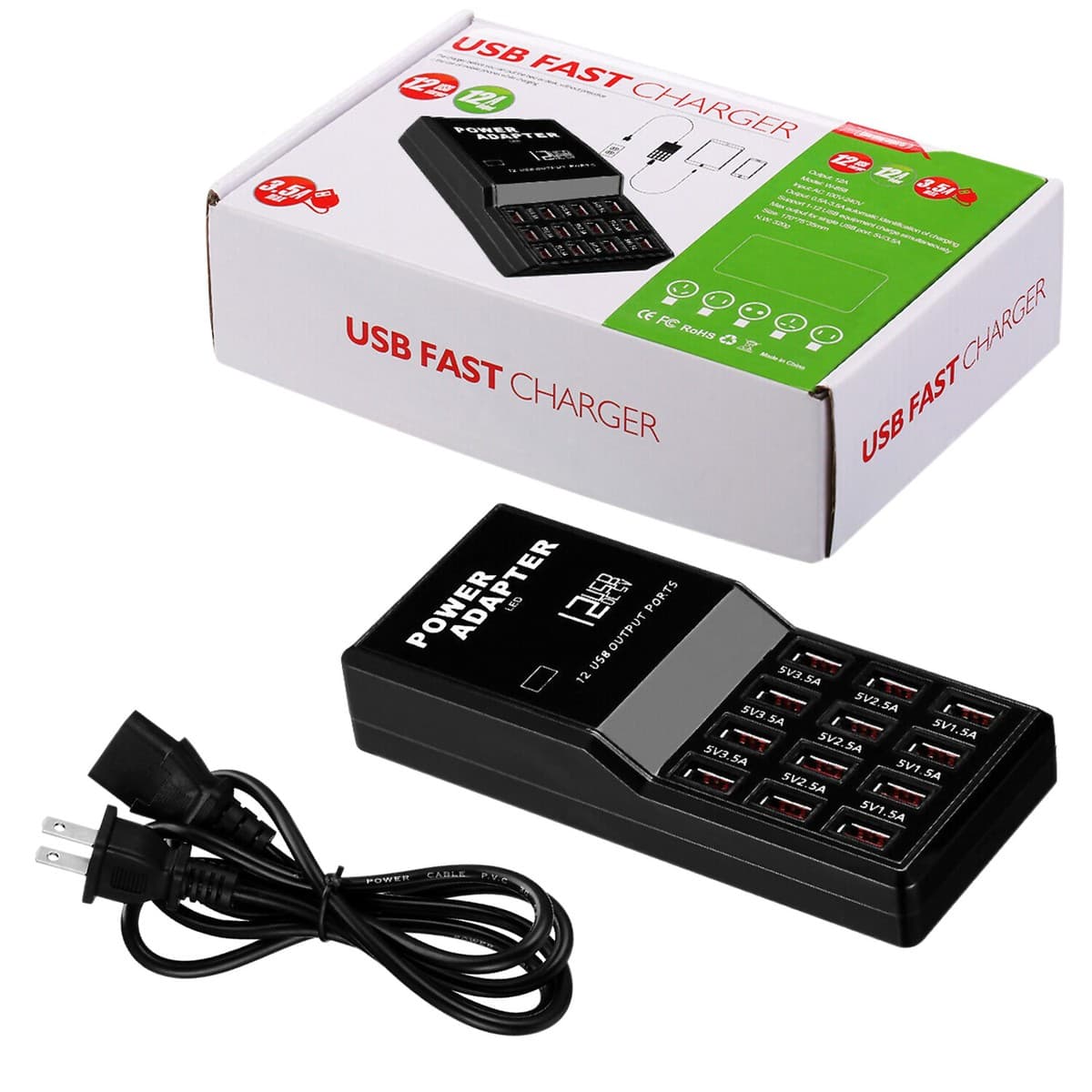 Multi 12 Port USB Charging Station Hub | Fast Charging Hub for Home and Office