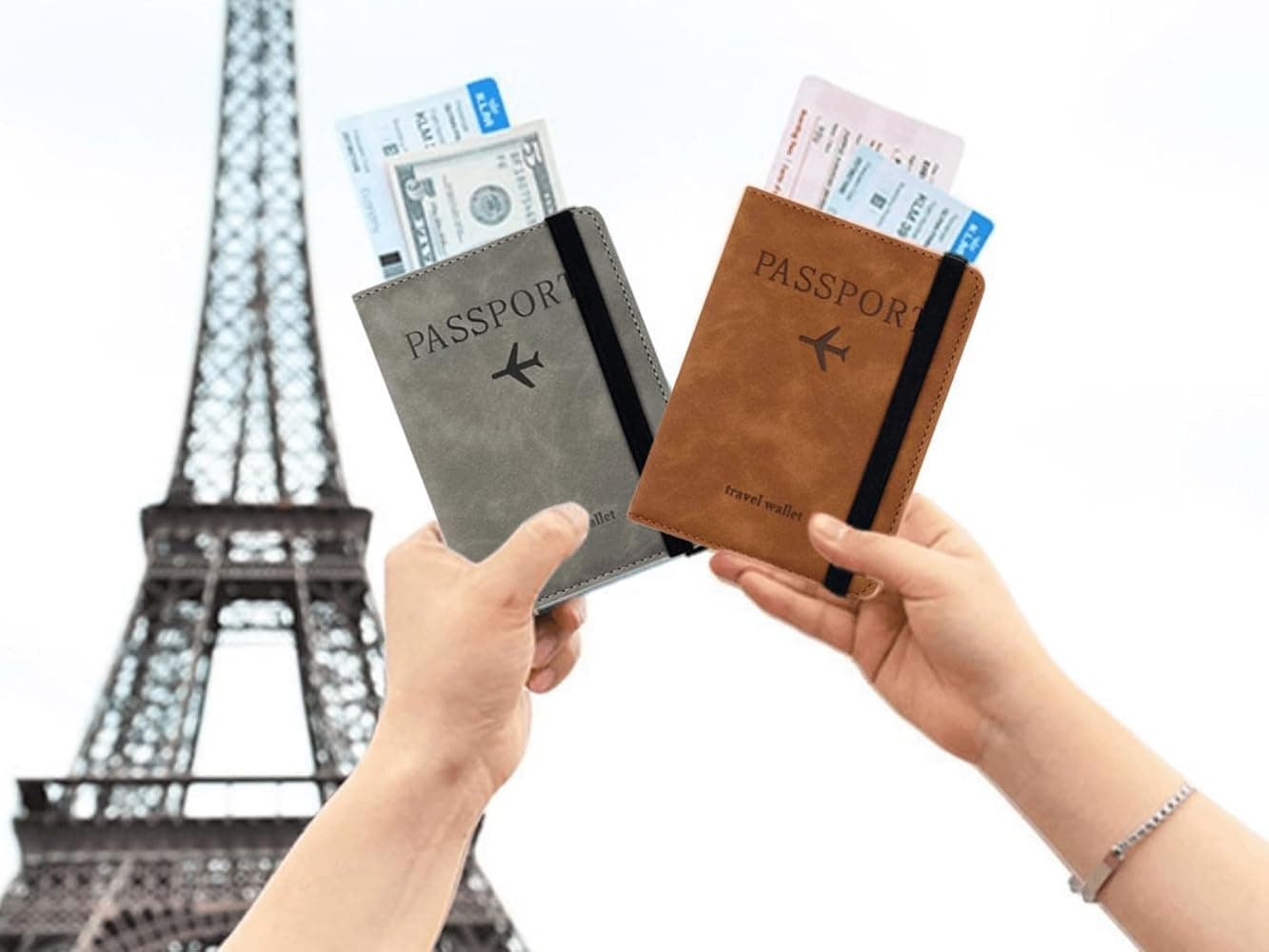 Passport Holder Cover Wallet, Travel Document Organizer For Men & Women