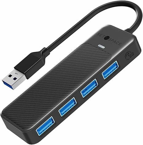 Mini USB Hub 3.0 | 4 Port USB Splitter Adapter | High Speed 5Gbps Multi USB Expander for Laptop PC Mac