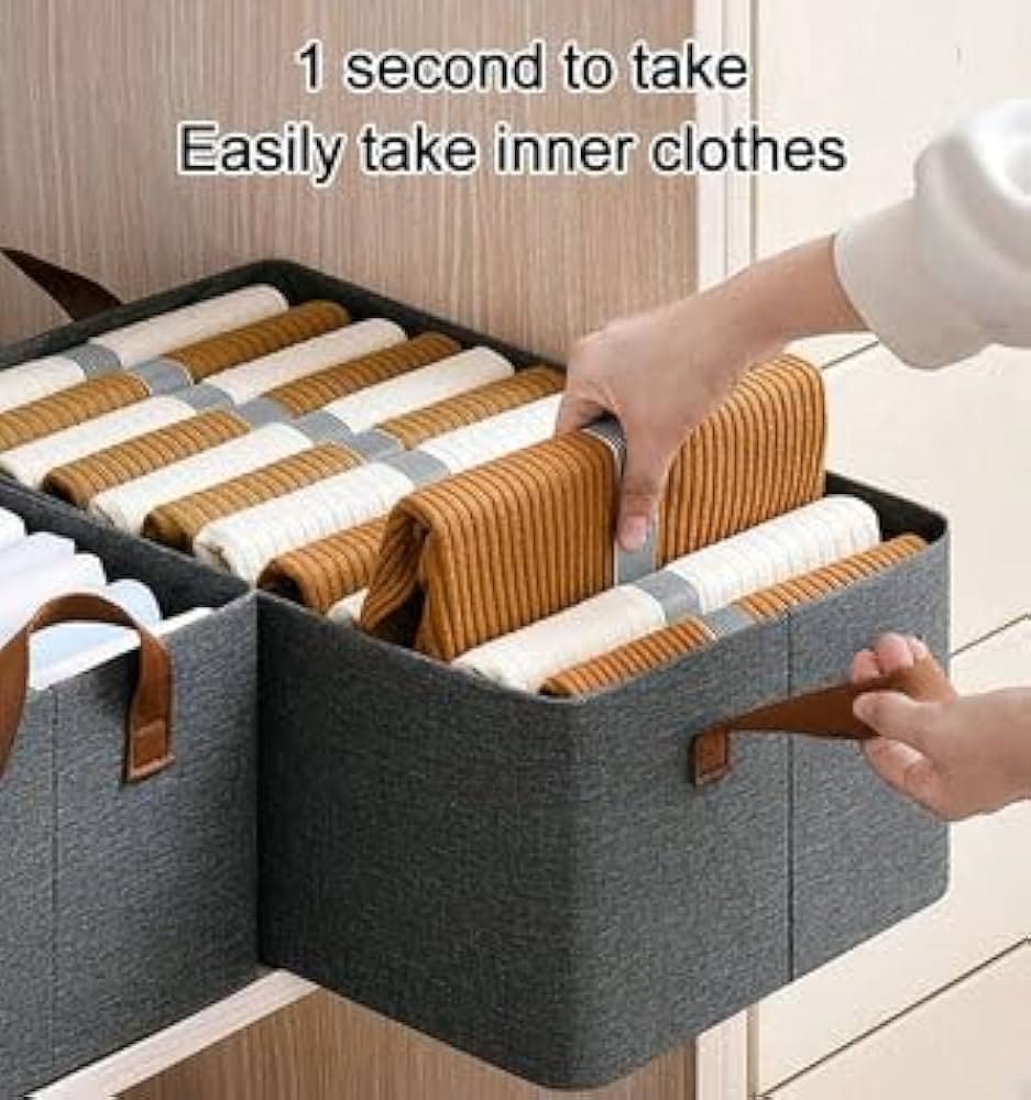 Large Foldable Cloth Storage Basket | Wardrobe Organizer | Grey