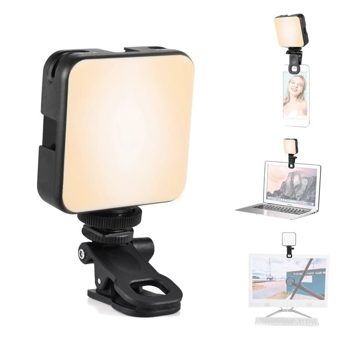 2 in 1 Portable Selfie Light 64 LED | Rechargeable Clip-On Phone Ring Light