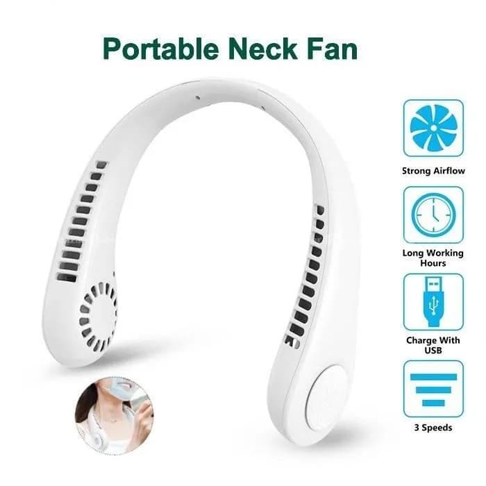 Portable Neck Fan with 3 Speed Settings | Rechargeable Hands-Free Fan