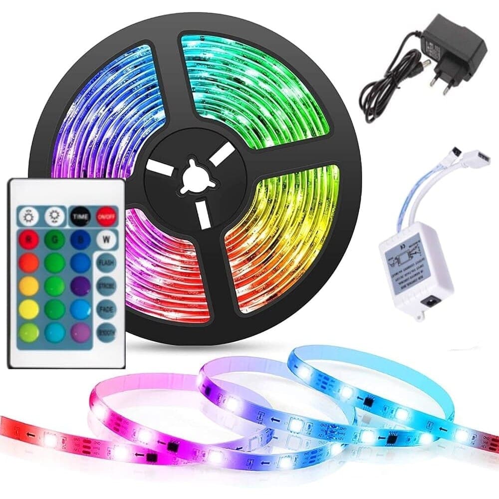 5M RGB LED Strip Light Multicolor | Remote Controlled Flexible LED Light